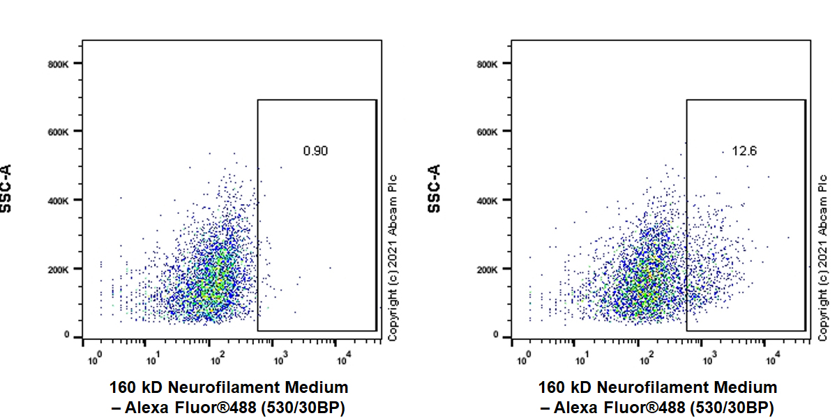 Flow Cytometry (Intracellular) - Anti-160 kD Neurofilament Medium antibody [EPR23510-76] - Neuronal Marker (ab254348), expandable thumbnail