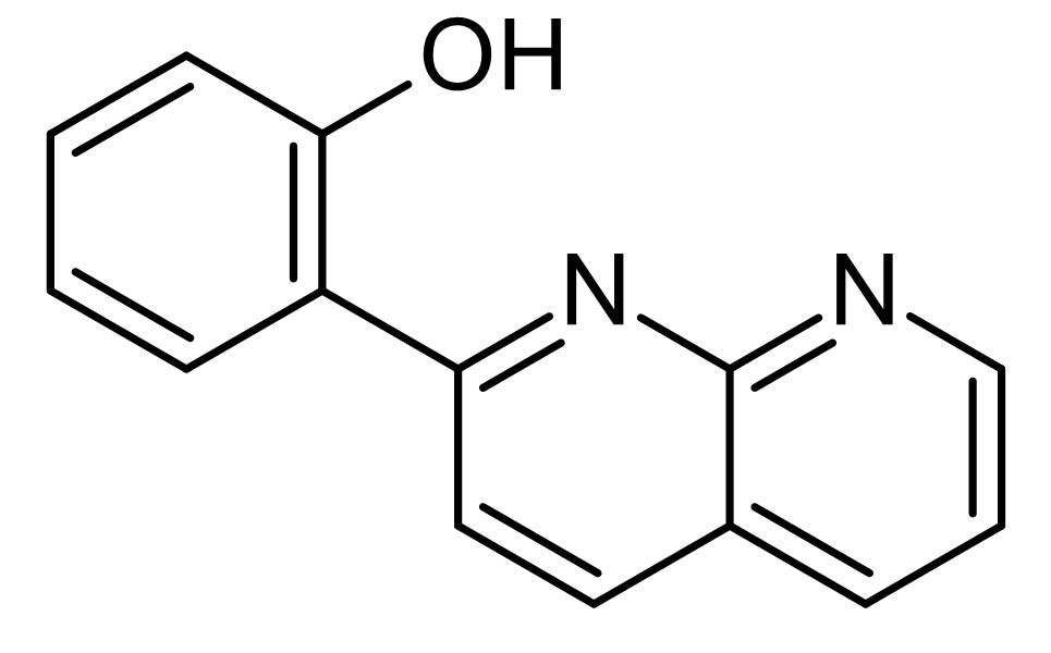 Chemical Structure - 2-(1,8-Naphthyridin-2-ly)phenol, STAT1 transcriptional activator (AB142704)