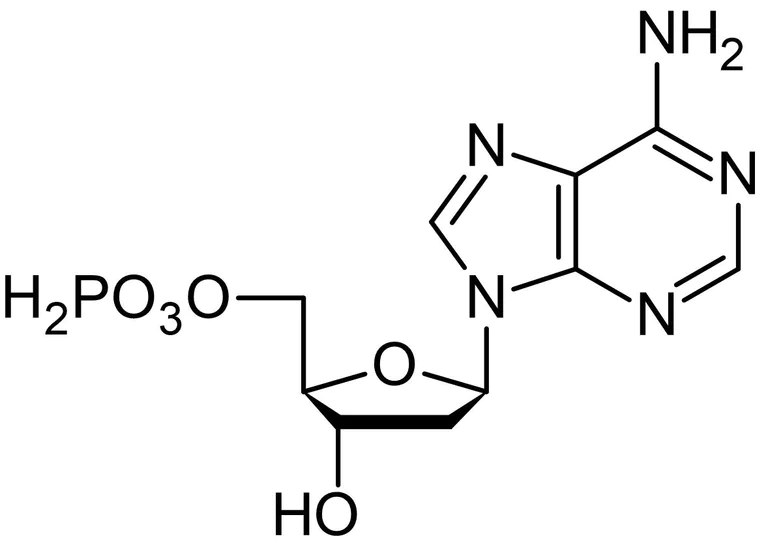 Chemical Structure - 2'-Deoxyadenosine 5'-monophosphate (dAMP) free acid, nucleotide derivative (AB146524)