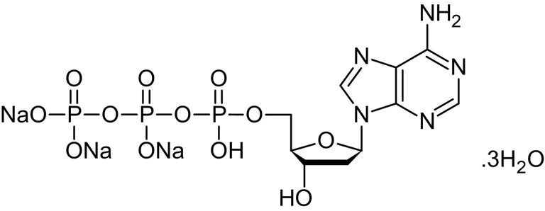 Chemical Structure - 2'-Deoxyadenosine 5'-triphosphate [dATP] trisodium salt trihydrate, nucleoside triphosphate (AB146537)