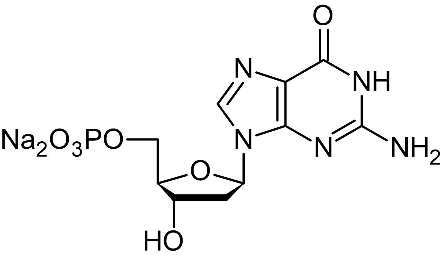 Chemical Structure - 2'-Deoxyguanosine 5'-monophosphate disodium salt, guanylate kinase substrate (AB146535), expandable thumbnail