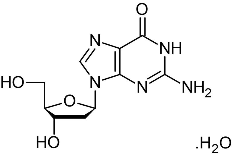 Chemical Structure - 2'-Deoxyguanosine monohydrate, purine nucleoside (AB146526)