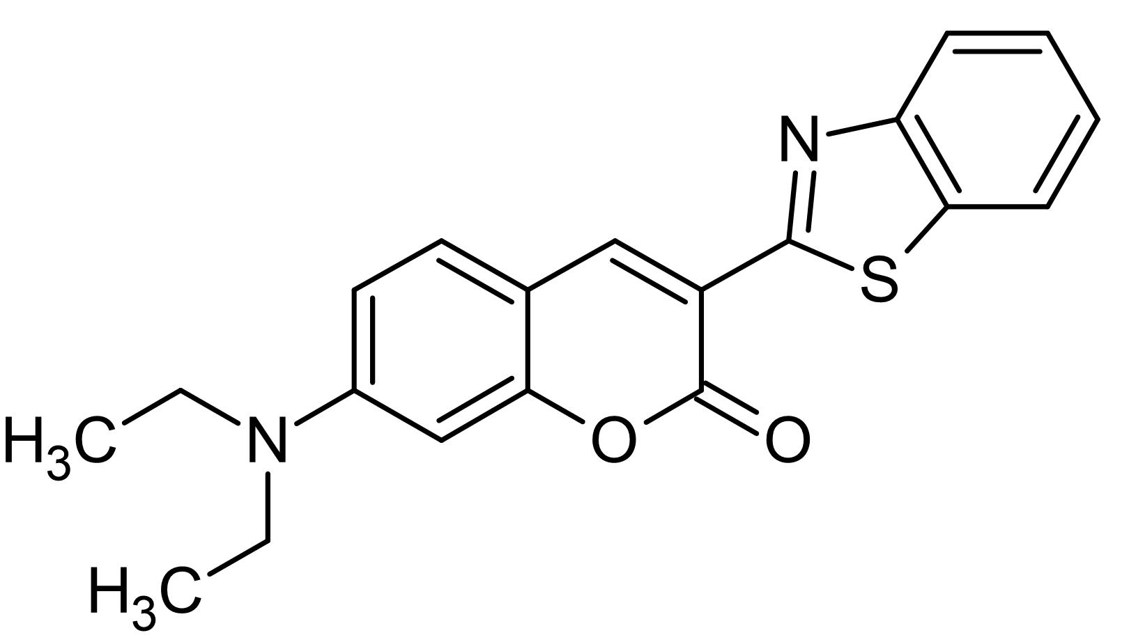 Chemical Structure - 3-(2-Benzothiazolyl)-7-(diethylamino)coumarin, Fluorescent dye (AB145381), expandable thumbnail