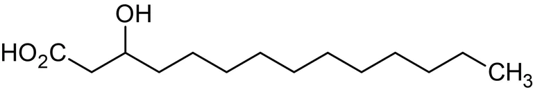 Chemical Structure - 3-Hydroxytetradecanoic acid, 3-Hydroxy fatty acid (AB144034)