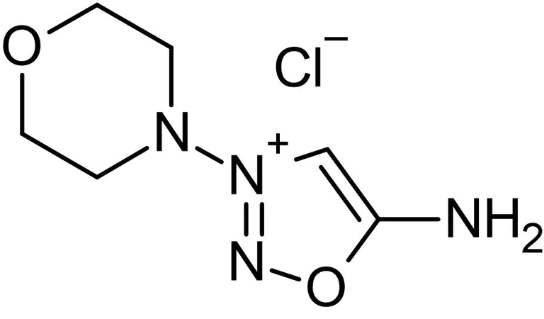 Chemical Structure - 3-Morpholinosydnonimine hydrochloride (SIN-1 hydrochloride), Vasodilator (AB141525)
