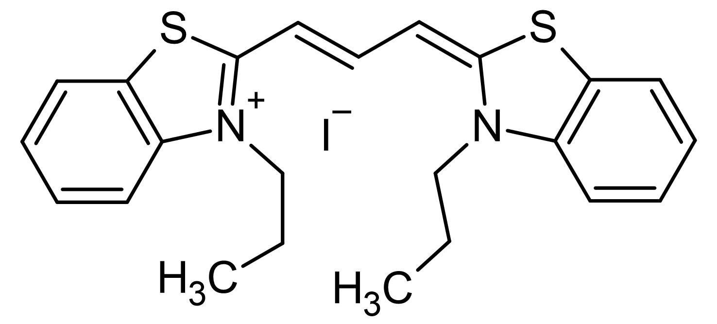 Chemical Structure - 3,3'-Dipropylthiacarbocyanine iodide, Fluorescent membrane dye (AB145270), expandable thumbnail