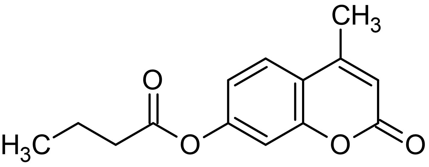 Chemical Structure - 4-Methylumbelliferyl butyrate, Fluorogenic butyrate esterase substrate (AB145456), expandable thumbnail