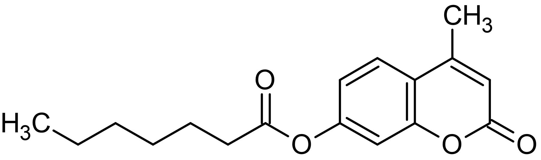 Chemical Structure - 4-Methylumbelliferyl heptanoate, Fluorogenic lipase substrate (AB145482), expandable thumbnail