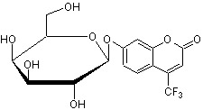 Chemical Structure - 4-Trifluoromethylumbelliferyl-β-D-galactopyranoside (TFMU-Gal) (AB275070)