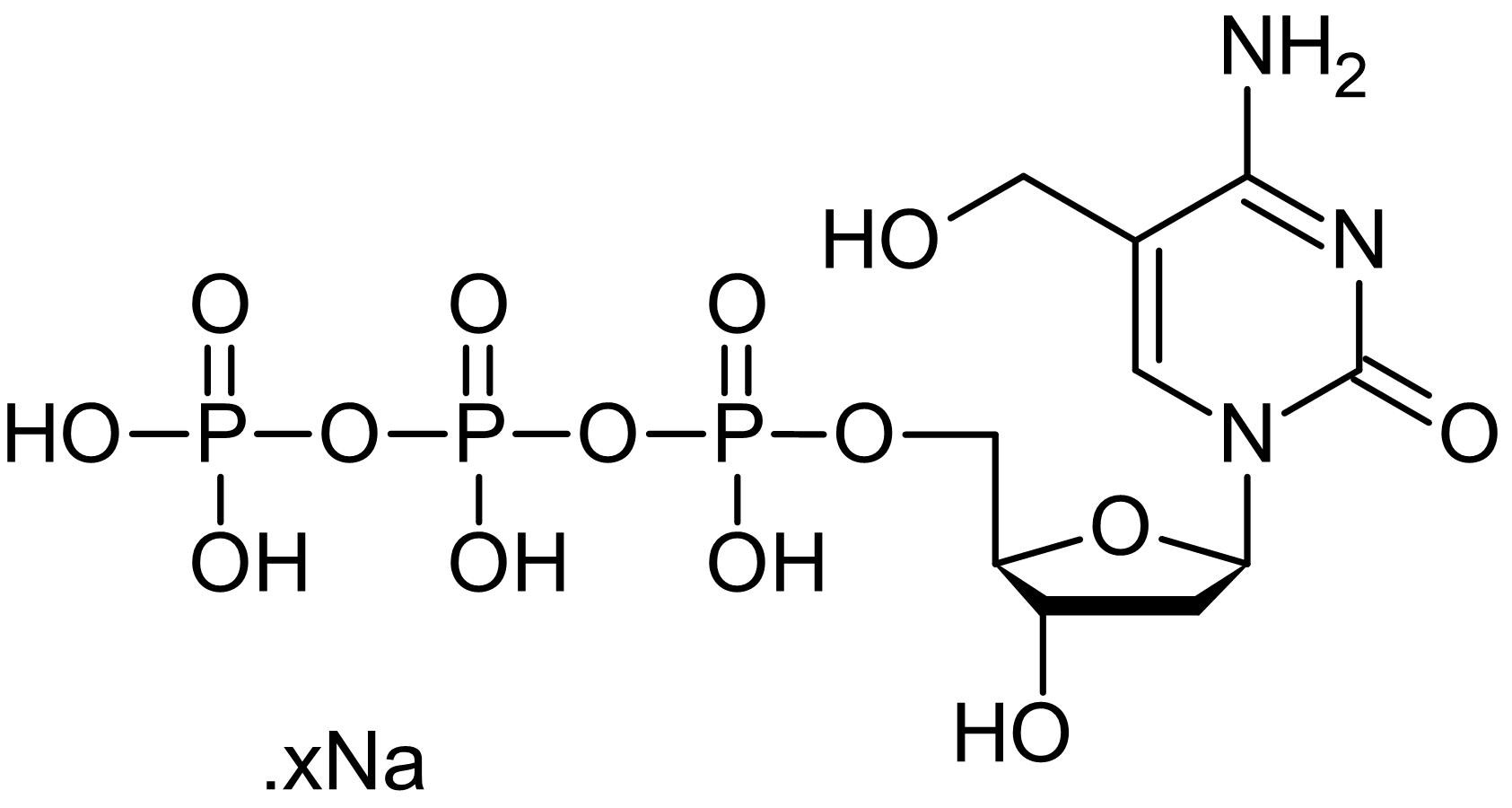 Chemical Structure - 5-Hydroxymethyl-dCTP (aqueous solution), MethylTaq DNA polymerase substrate (AB146761), expandable thumbnail