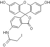 Chemical Structure - 5-(Iodoacetamido)fluorescein (AB273895)