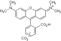 Chemical Structure - 5(6)-Carboxytetramethylrhodamine (TAMRA) (AB275361), expandable thumbnail
