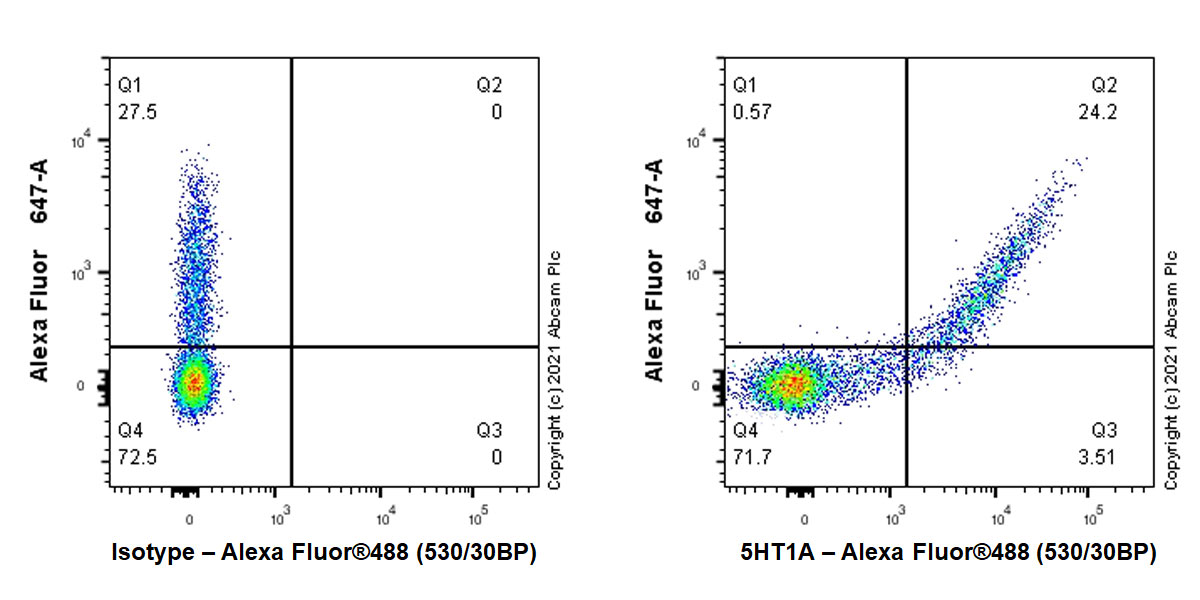Flow Cytometry (Intracellular) - Anti-5HT1A Receptor antibody [EPR24117-4] - BSA and Azide free (AB283351), expandable thumbnail