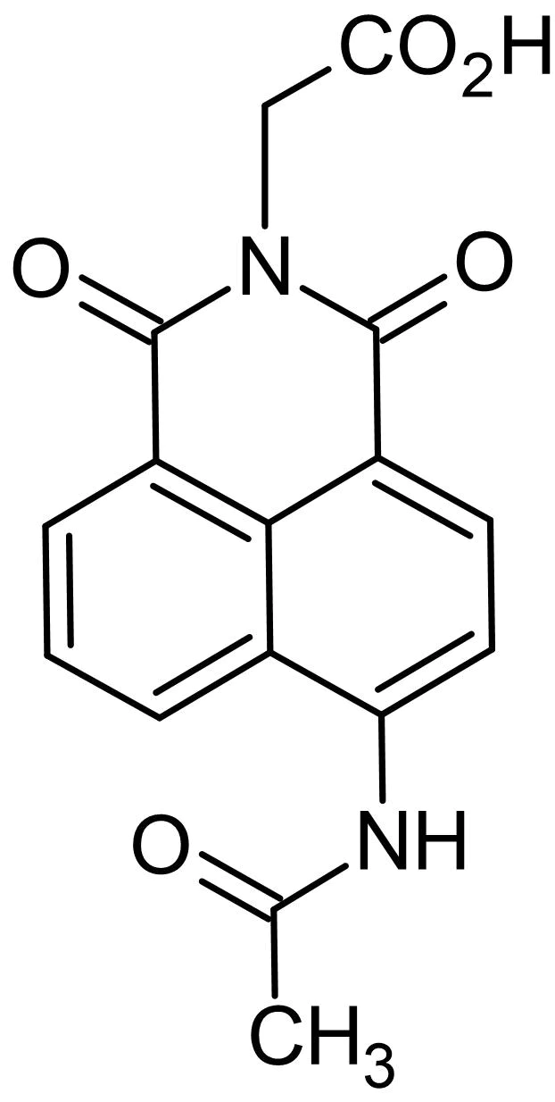 Chemical Structure - 6-(4-Acetamido-1,8-naphthalamido)hexanoic acid, Fluorescent probe (AB145252)