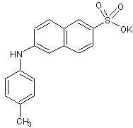 Chemical Structure - 6-p-Toluidino-2-naphthalenesulfonic acid, potassium salt (TNS-K+) (AB275213), expandable thumbnail