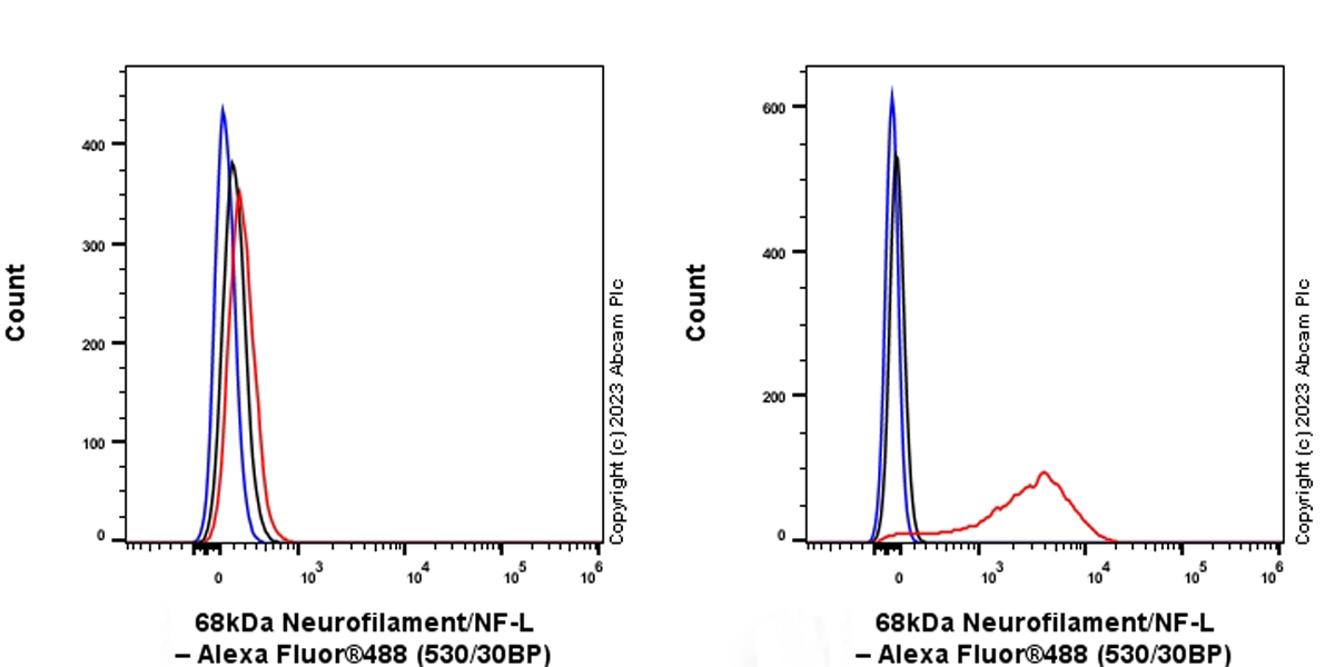 Flow Cytometry (Intracellular) - Anti-68kDa Neurofilament/NF-L (C-term) antibody [EPR28784-63] (ab315814), expandable thumbnail