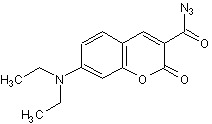 Chemical Structure - 7-(Diethylamino)coumarin-3-carbonyl azide (AB275548), expandable thumbnail