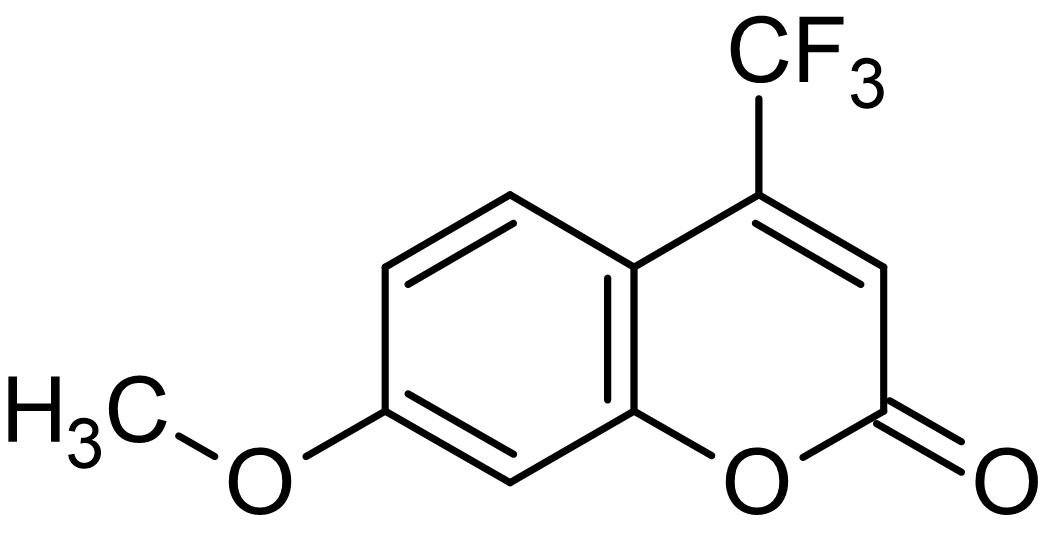 Chemical Structure - 7-Methoxy-4-(trifluoromethyl)coumarin, Fluorescent substrate for oxidoreductases (AB145426)