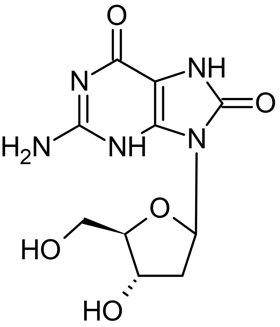 Chemical Structure - 8-Hydroxy-2'-deoxyguanosine, Oxidative stress biomarker (AB145595), expandable thumbnail