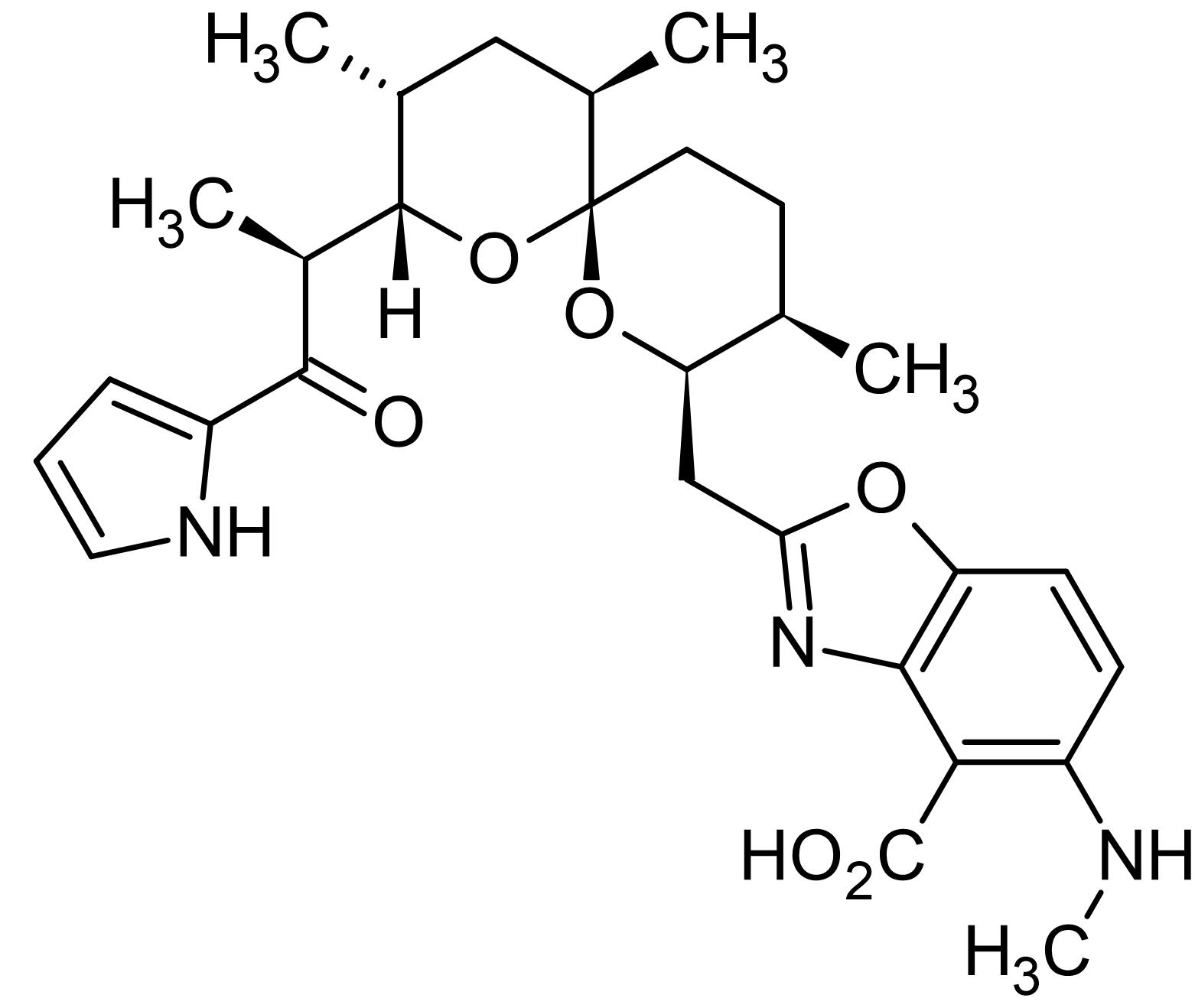 Chemical Structure - A23187 (Calcimycin), Ca2+ ionophore (AB120287), expandable thumbnail