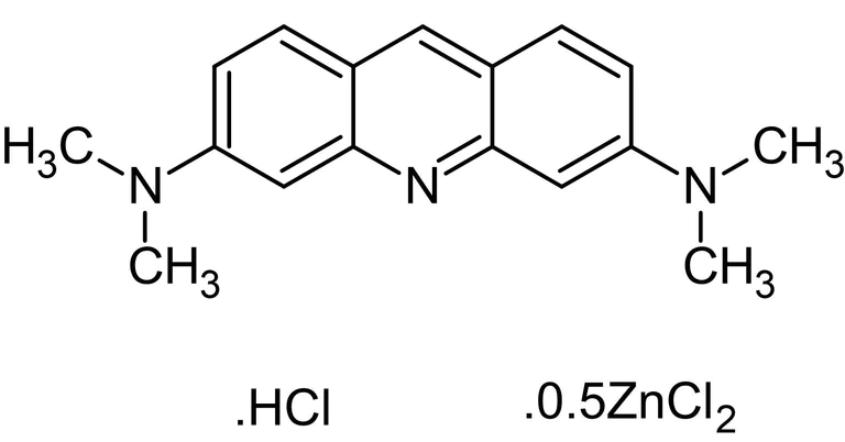 Chemical Structure - Acridine orange hemi(zinc chloride) salt, Fluorescent cationic DNA and RNA dye (AB146348)