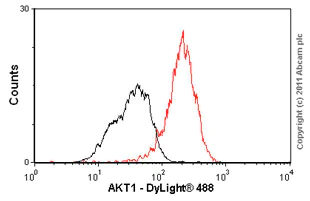 Flow Cytometry (Intracellular) - Anti-AKT3 + AKT2 + AKT1 antibody [Y89] - BSA and Azide free (AB219588)
