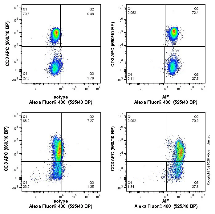 Flow Cytometry (Intracellular) - Alexa Fluor® 488 Anti-AIF antibody [E20] - Mitochondrial Marker (AB309660)
