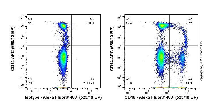 Flow Cytometry - Alexa Fluor® 488 Anti-CD16 antibody [EPR22409-124] (AB270139)