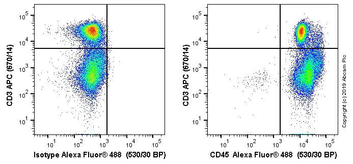 Flow Cytometry - Alexa Fluor® 488 Anti-CD45 antibody [MRC OX-1] (AB256254)