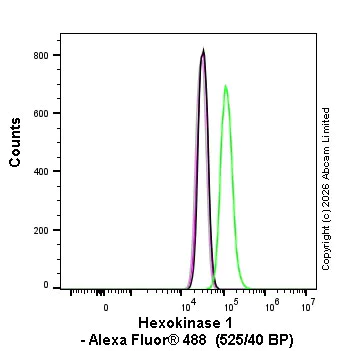 Flow Cytometry (Intracellular) - Alexa Fluor® 488 Anti-Hexokinase 1 antibody [EPR10134(B)] - Mitochondrial Outer Membrane Marker (AB184818)