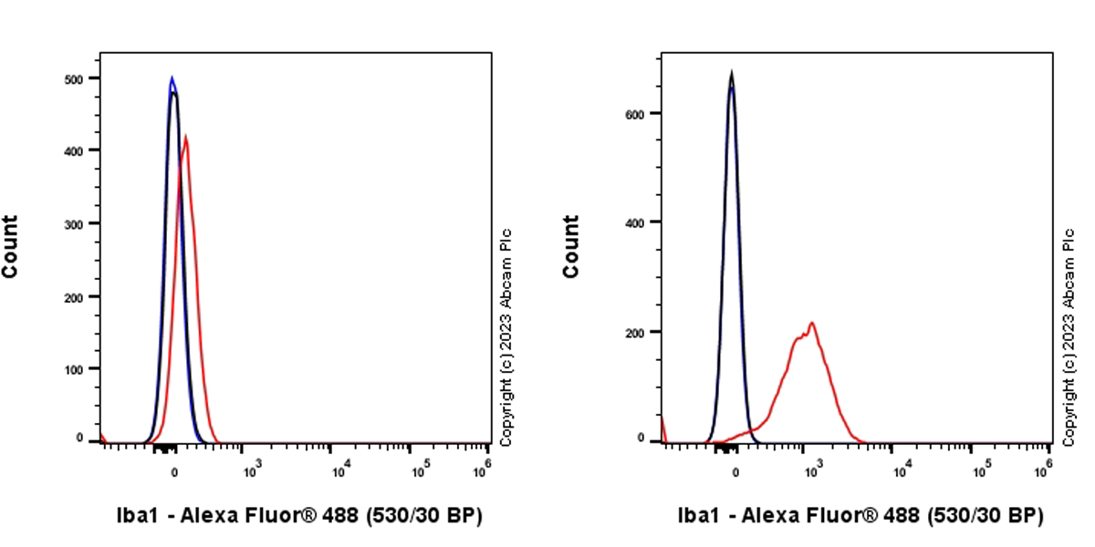 Flow Cytometry - Alexa Fluor® 488 Anti-Iba1 antibody [EPR16589] - Mouse IgG1 (Chimeric) (AB312913), expandable thumbnail