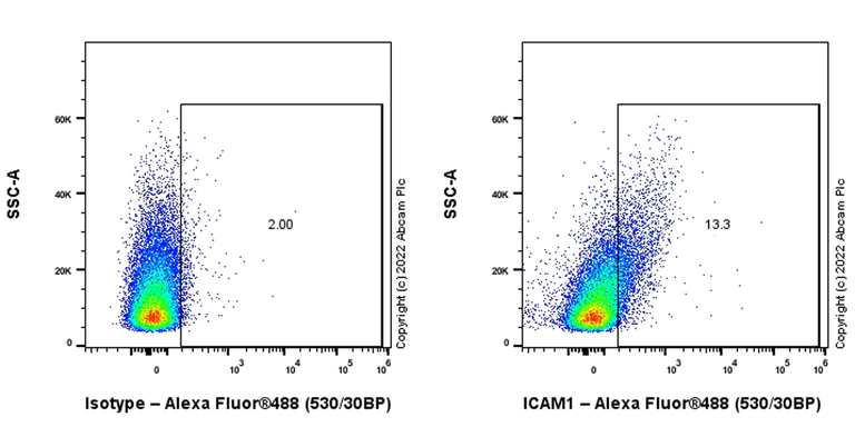 Flow Cytometry - Alexa Fluor® 488 Anti-ICAM1 antibody [EPR22161-284] (AB302655)