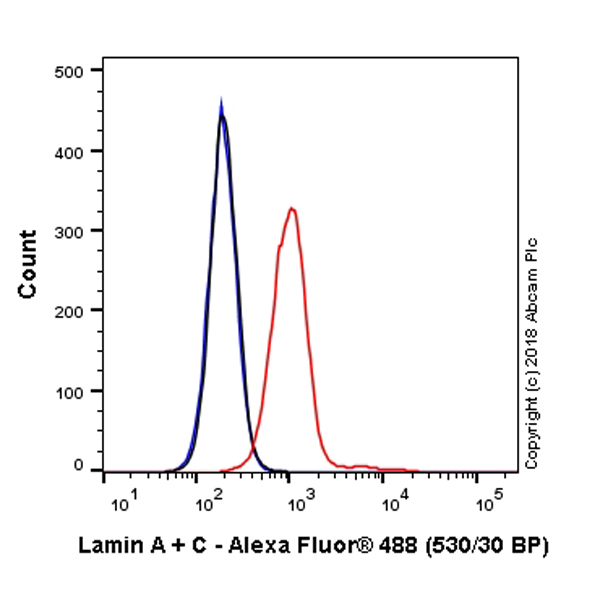 Flow Cytometry (Intracellular) - Alexa Fluor® 488 Anti-Lamin A + Lamin B1 + Lamin C antibody [EPR4068] - Nuclear Envelope Marker (AB223942), expandable thumbnail
