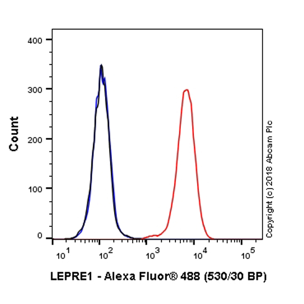 Flow Cytometry (Intracellular) - Alexa Fluor® 488 Anti-LEPRE1/P3H1 antibody [EPR10193(B)] (AB223430), expandable thumbnail