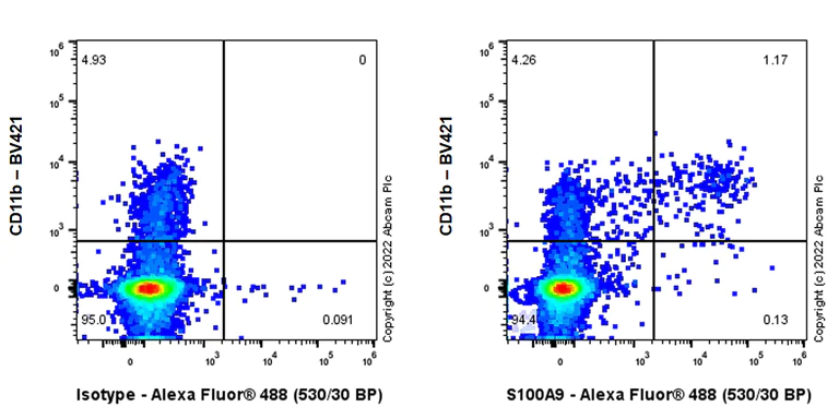 Flow Cytometry (Intracellular) - Alexa Fluor® 488 Anti-S100A9 antibody [EPR22332-75] (AB307395)