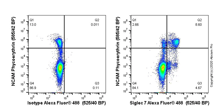 Flow Cytometry - Alexa Fluor® 488 Anti-Siglec 7 antibody [EPR23118-130] (AB270168)