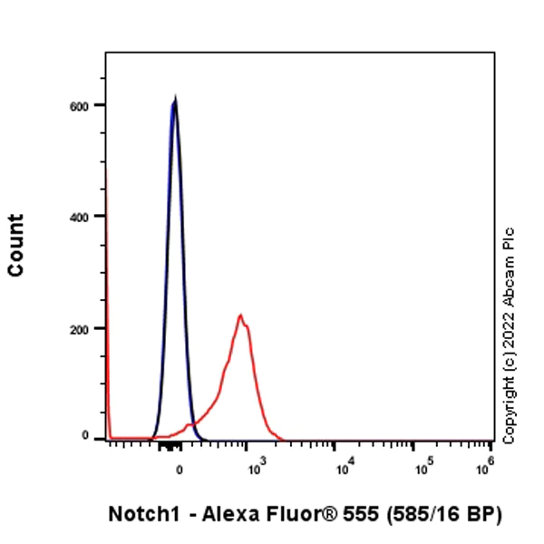 Flow Cytometry (Intracellular) - Alexa Fluor® 555 Anti-Notch1 antibody [EP1238Y] (AB315420)