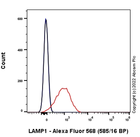 Flow Cytometry (Intracellular) - Alexa Fluor® 568 Anti-LAMP1 antibody [EPR21026] - Lysosome Marker (AB302802)