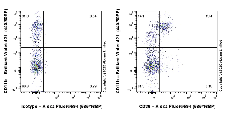 Flow Cytometry - Alexa Fluor® 594 Anti-CD36 antibody [EPR27433-40] (AB323888)