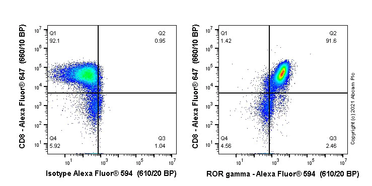 Flow Cytometry (Intracellular) - Alexa Fluor® 594 Anti-ROR gamma antibody [EPR20006] (AB283626)