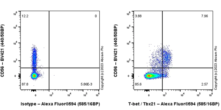 Flow Cytometry (Intracellular) - Alexa Fluor® 594 Anti-T-bet / Tbx21 antibody [EPR27094-16] (AB315425)