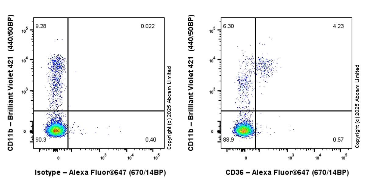 Flow Cytometry - Alexa Fluor® 647 Anti-CD36 antibody [EPR27433-40] (AB323894), expandable thumbnail