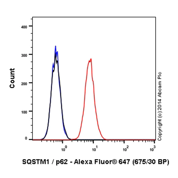 Flow Cytometry (Intracellular) - Alexa Fluor® 647 Anti-SQSTM1 / p62 antibody [EPR4844] - Autophagosome Marker (AB194721)