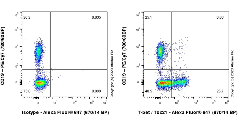Flow Cytometry (Intracellular) - Alexa Fluor® 647 Anti-T-bet / Tbx21 antibody [EPR27094-16] (AB315957)