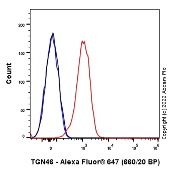 Flow Cytometry (Intracellular) - Alexa Fluor® 647 Anti-TGN46 antibody [EPR24770-16] - Golgi Marker (AB303462)