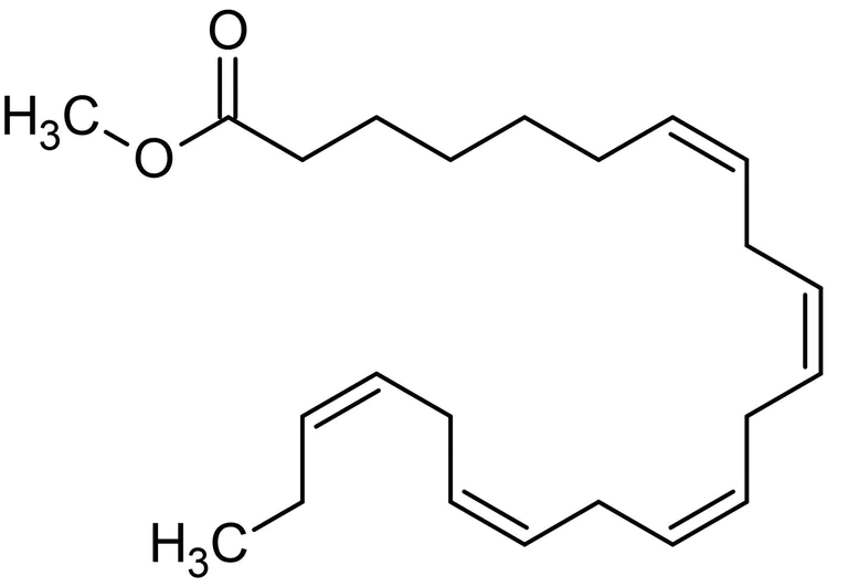 Chemical Structure - all-cis-7,10,13,16,19-Methyl docosapentaenoate, Long chain polyunsaturated omega-3 fatty acid ester (AB143912)