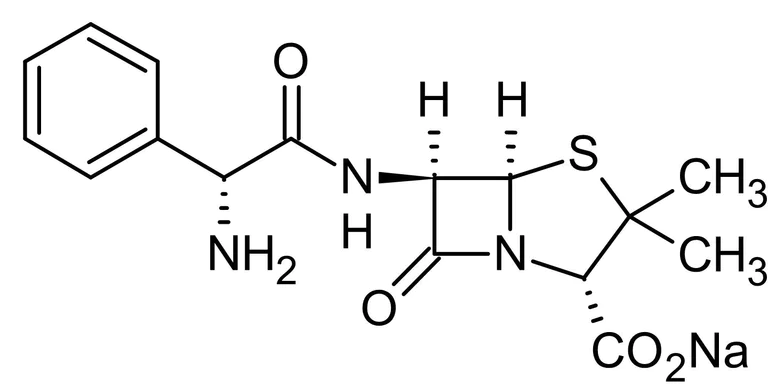 Chemical Structure - Ampicillin sodium (aqueous), beta-lactam antibiotic (AB146567)