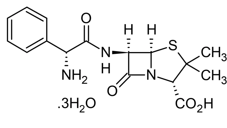 Chemical Structure - Ampicillin trihydrate, beta-lactam antibiotic (AB141200)