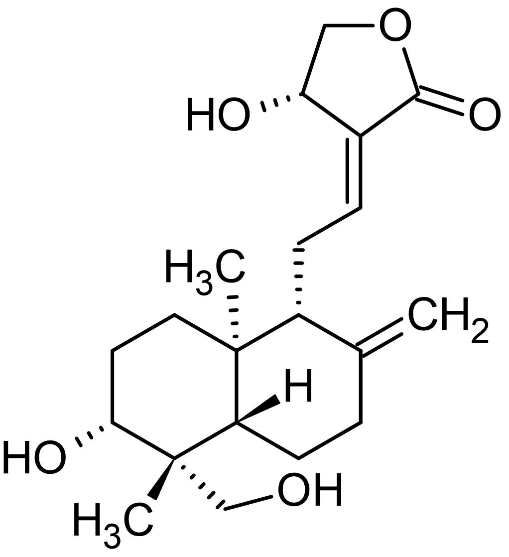 Chemical Structure - Andrographolide, anti-inflammatory agent (AB120636), expandable thumbnail