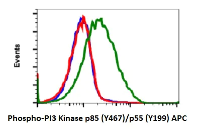 Flow Cytometry - APC Anti-PI3K p85 (phospho Y467) + PI3 Kinase p55 (phospho Y199) antibody [PI3KY458-1A11] (AB278733)
